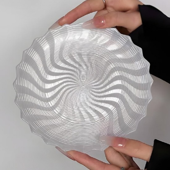 Set of Glass Serving Plate & 6 Plates 